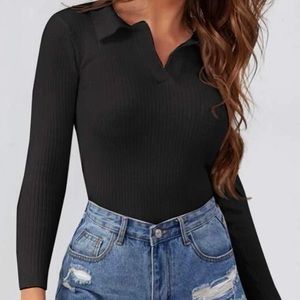 shein ribbed knit sweater slim fit
